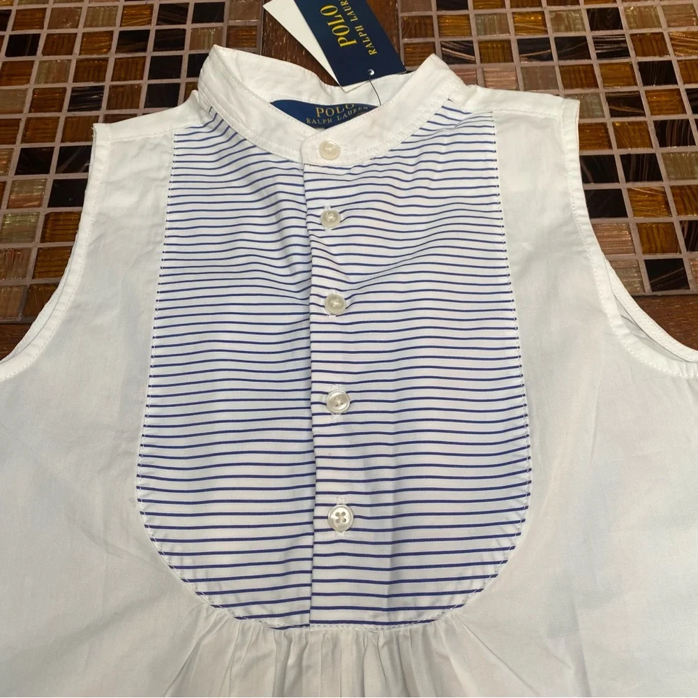 Ralph Lauren Cotton Broadcloth Bib Shirt